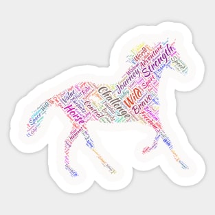 Horse Animal Riding Text Word Cloud Sticker